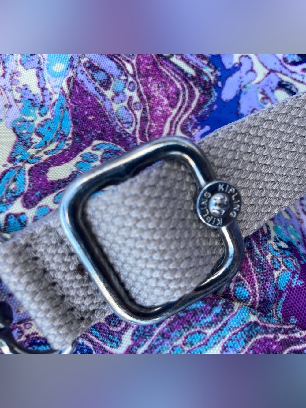 Kipling Cyrene Satchel/Crossbody Bag /Vibrant Swirl Watercolor Pattern /Like New - Picture 8 of 11